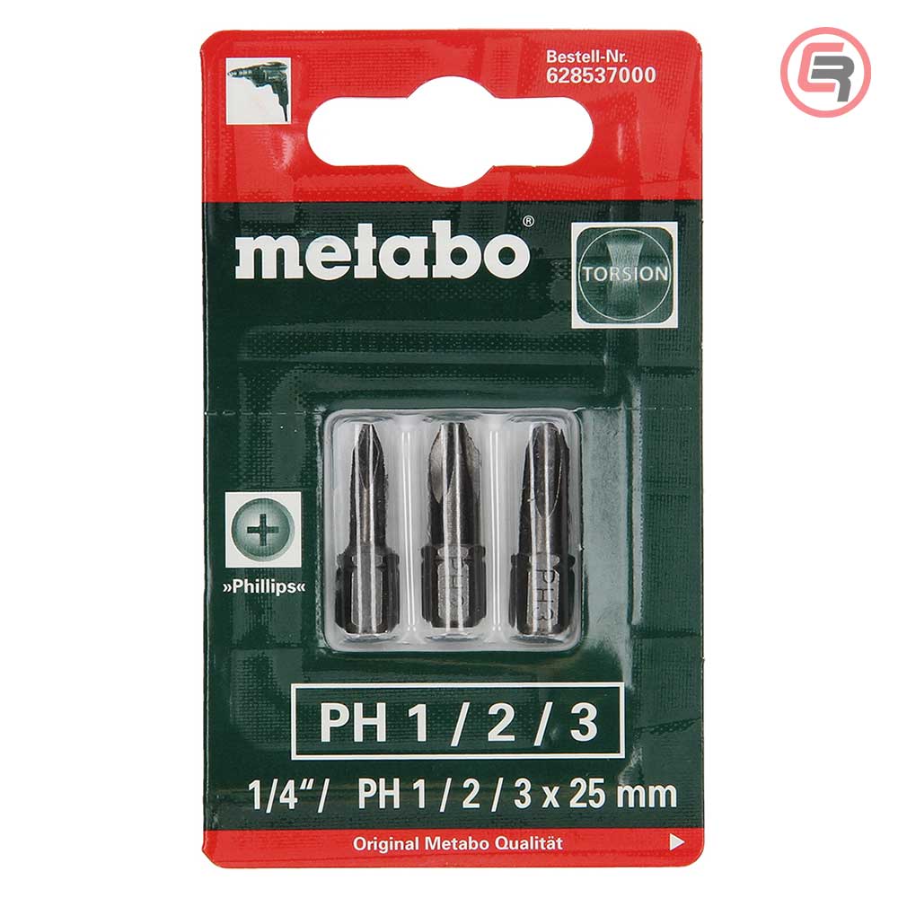 Metabo Set Bit Nastavaka Torsion PH 1, 2 i 3 / 25 mm / 3 dijelni – 628537000 - Slika 2