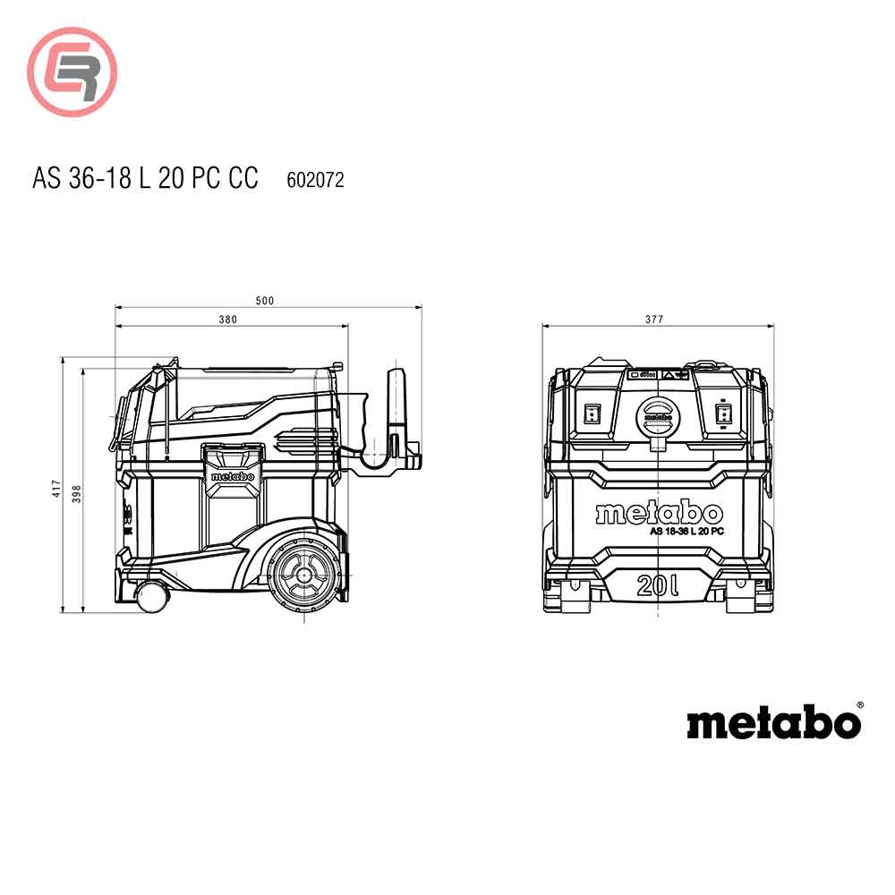 Metabo Usisivač AS 36-18 L 20 PC-CC Aku 18 V (bez baterije i punjača) - 602072850 - Slika 9