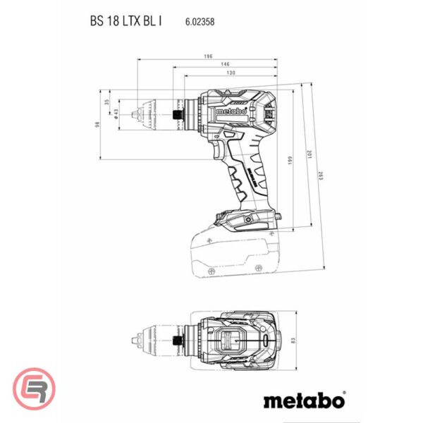 Metabo Bušilica-Odvijač Aku BS 18 LTX BL I 18 V 2xAKU (5,5 Ah LiHD) ASC 145 + metaBOX 145 L  – 602358660 - Slika 4