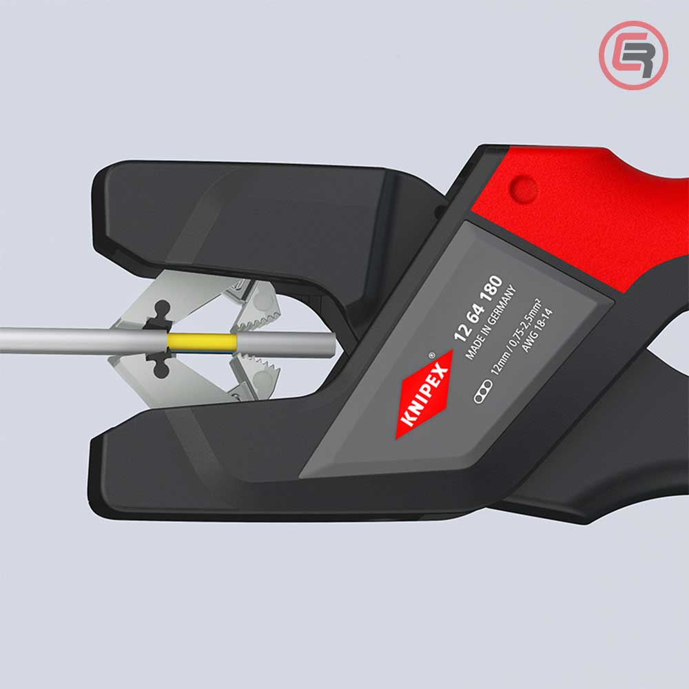 Knipex Kliješta Za Skidanje Izolacije 0,75 - 2,5 mm2 Automatska Za Ravne Kablove – 12 64 180 - Slika 5