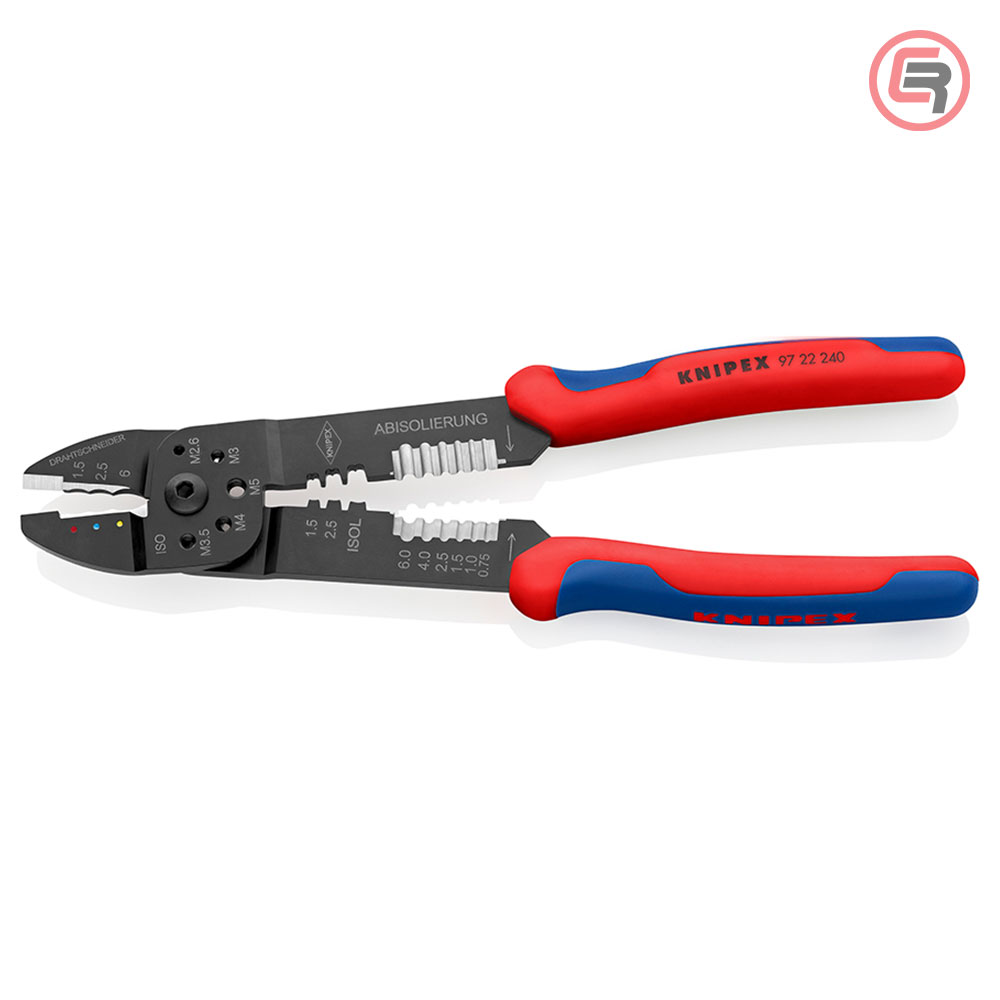 Knipex Kliješta Za Kabl Stopice Izolirane + Neizolirane 0,5 - 6,0 mm2 – 97 22 240 - Slika 2