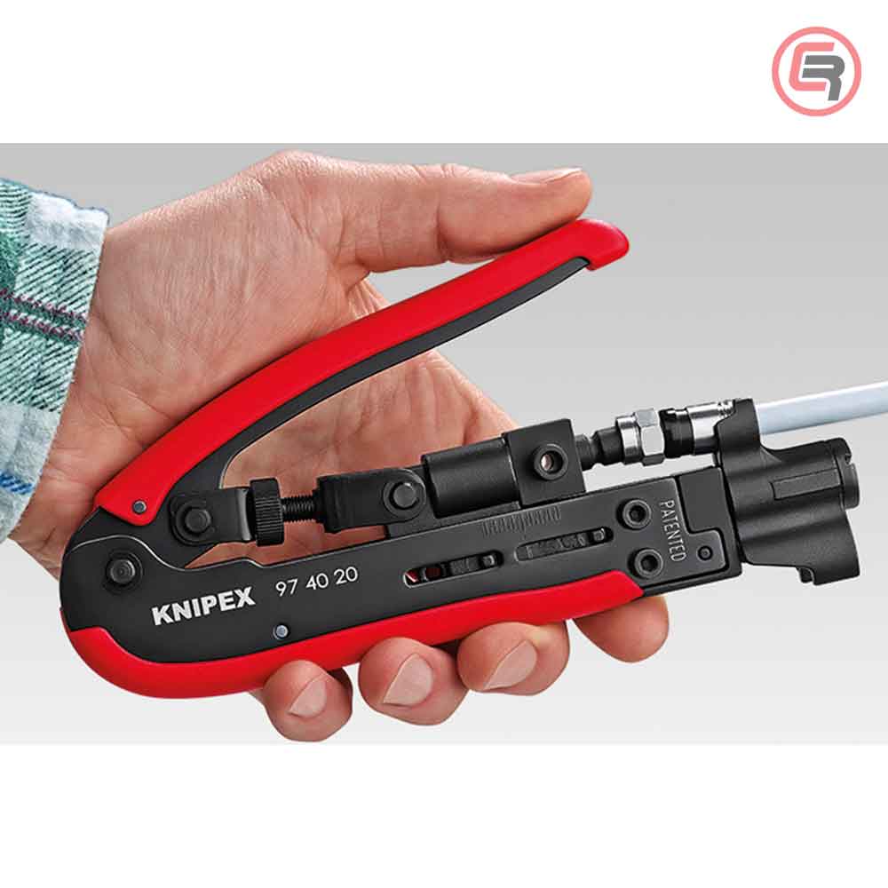 Knipex Alat Za Krimpanje Koaksijalnih Konektora F, BNC i RCA – 97 40 20 SB - Slika 4