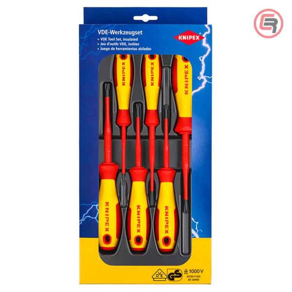 Knipex Garnitura Odvijača SL/SLS VDE 2 križna PH + 2 križna PZ + 2 plosnata / 6 dijelni 1000V – 00 20 12 V05