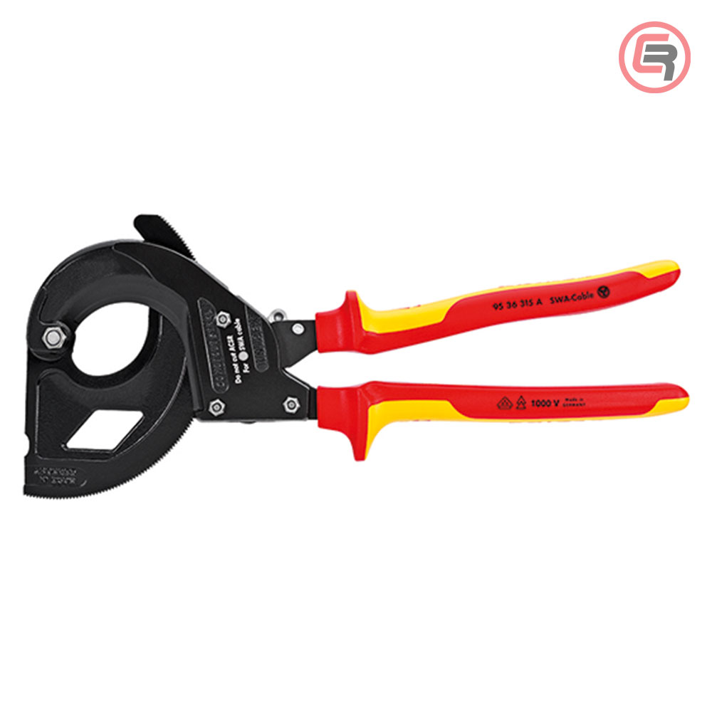 Knipex Škare Makaze 315 mm Za Kablove Ojačane Čeličnom Sajlom fi 45 mm / 380 mm2 / 1000V - 95 36 315 A - Slika 2