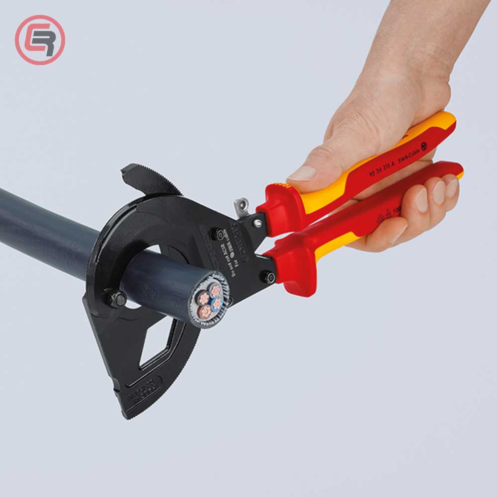 Knipex Škare Makaze 315 mm Za Kablove Ojačane Čeličnom Sajlom fi 45 mm / 380 mm2 / 1000V - 95 36 315 A - Slika 3