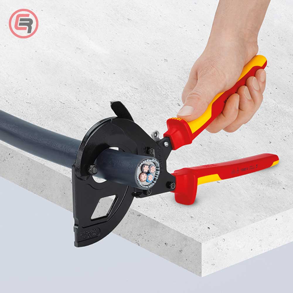 Knipex Škare Makaze 315 mm Za Kablove Ojačane Čeličnom Sajlom fi 45 mm / 380 mm2 / 1000V - 95 36 315 A - Slika 4