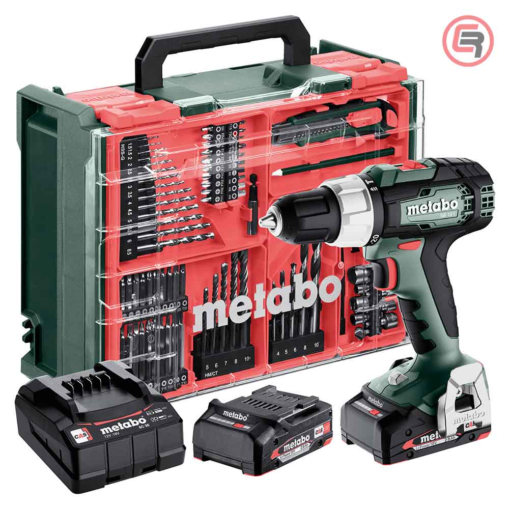 Metabo Bušilica – Odvijač Aku BS 18 L Set 2 x AKU LiPOWER (2,0 Ah) SC 36 WorkShop Sa Priborom – 614051710