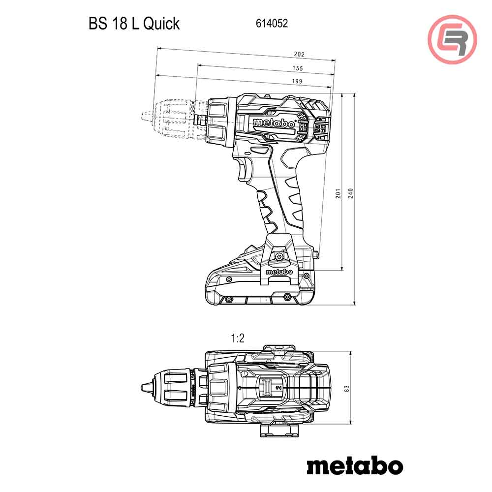 Metabo Bušilica – Odvijač Aku BS 18 L Quick 2 x AKU LiPOWER (2,0 Ah) SC 36 + metaBOX 145 – 614052500 - Slika 6