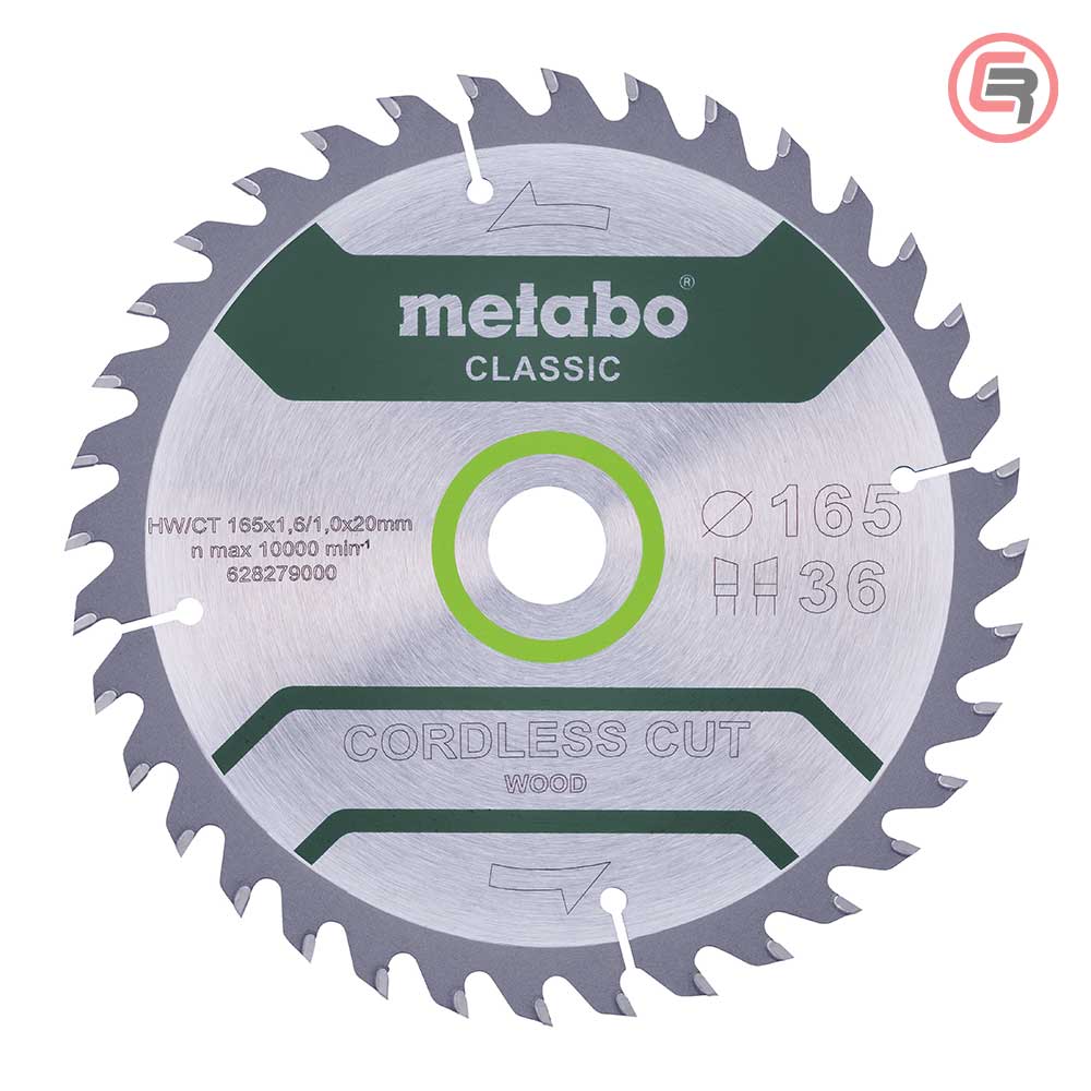 Metabo List Kružne Pile 165 x 1,6 / 1,0 x 20 / Z = 36 WZ 15° Cordless Cut Wood Classic - 628279000