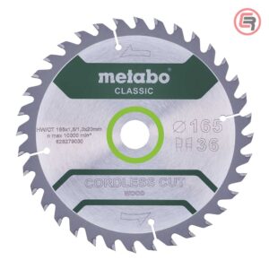 Metabo List Kružne Pile 165 x 1,6 / 1,0 x 20 / Z = 36 WZ 15° Cordless Cut Wood Classic - 628279000