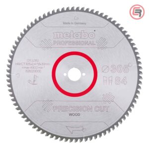 Metabo List Kružne Pile 305 x 2,4 / 1,8 x 30 / Z = 84 Precision Cut Wood Professional – 628229000