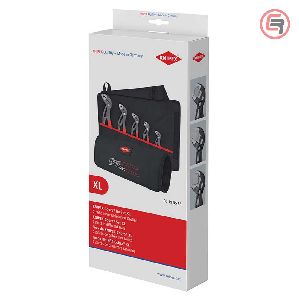 Knipex Set Kliješta Papige / Papagajke Cobra 125, 150, 180, 250 i 300 mm U Torbici / 5 dijelni - 00 19 55 S5 - Slika 4