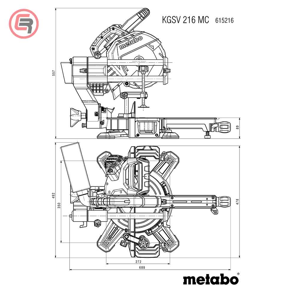 Metabo Pila Kružna KGSV 216 MC Za Kutno Rezanje Potezna 216 mm / 1,5 kW – 615216000 - Slika 12