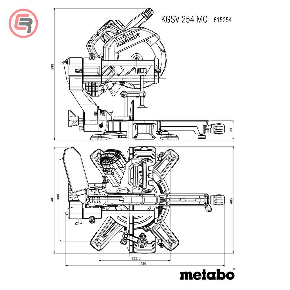 Metabo Pila Kružna KGSV 254 MC Za Kutno Rezanje Potezna 254 mm / 1,8 kW – 615254000 - Slika 14