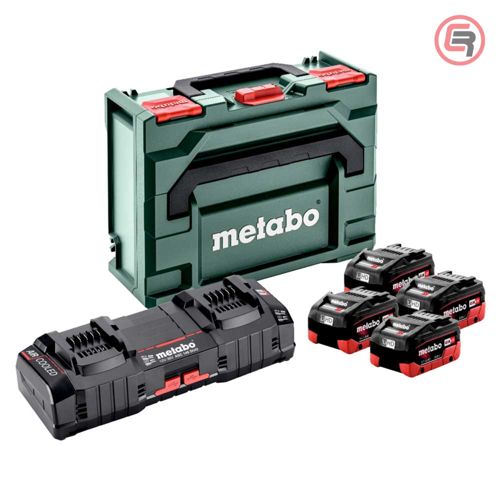 Metabo Basic Set Baterija 18 V / 4 × 8.0 Ah LiHD + Brzi Punjač ASC 145 DUO + metaBOX 145 – 685135000