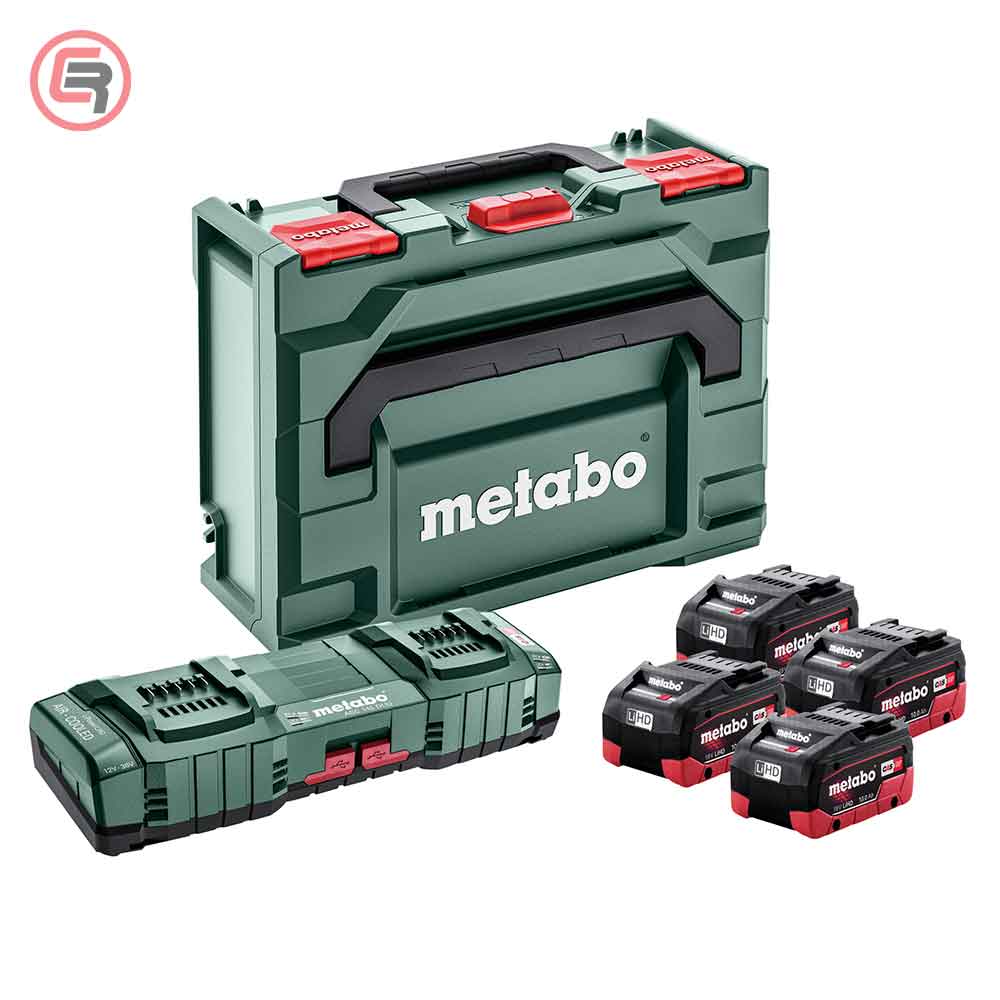 Metabo Basic Set Baterija 18 V / 4 × 10.0 Ah LiHD + Brzi Punjač ASC 145 DUO + metaBOX 145 – 685143000