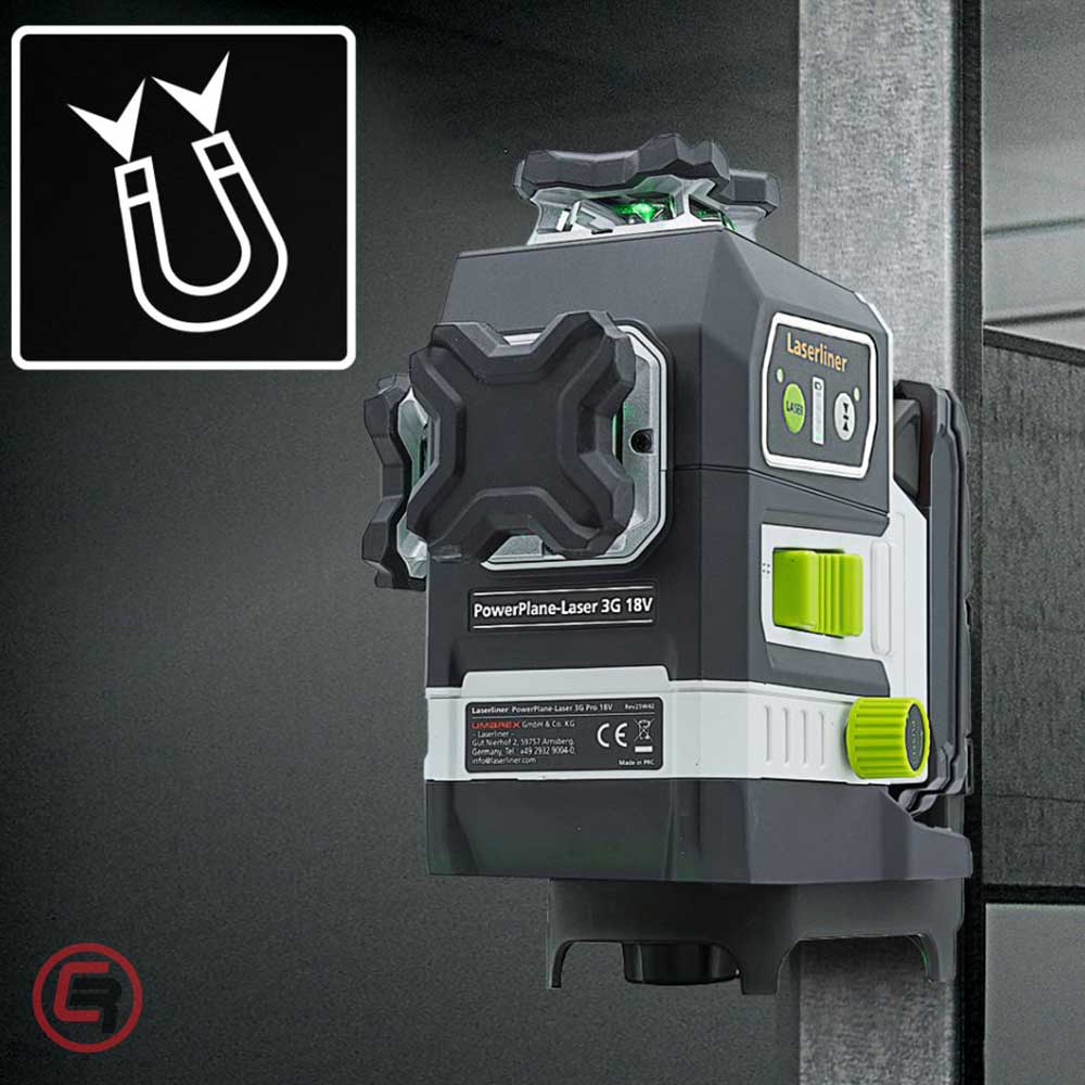 Laserliner Laser Trodimenzionalni Zeleni PowerPlane-Laser 3G Multi - 18V (bez baterija) + 7 Adaptera Za Bateriju – 036.380-1 - Slika 4