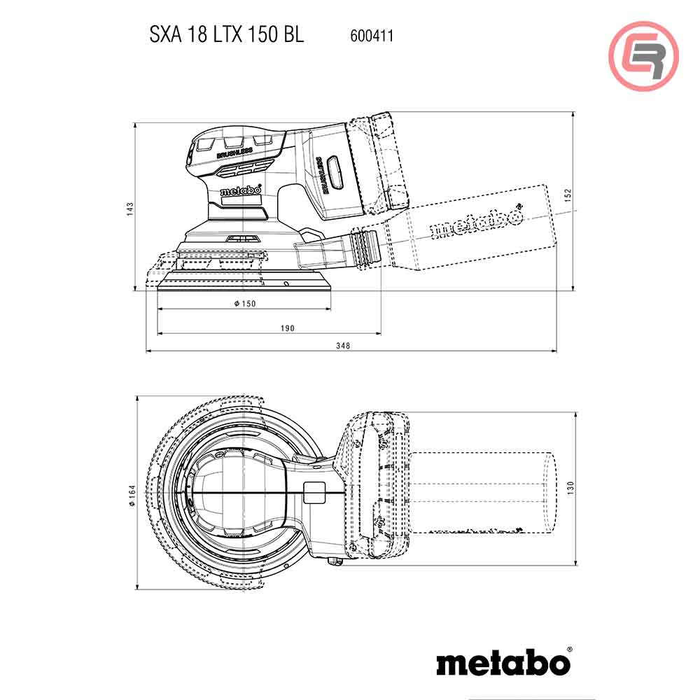 Metabo Brusilica Aku SXA 18 LTX 150 BL Ekscentar 150 mm / 18 V (bez baterija i punjača) - 600411850 - Slika 7
