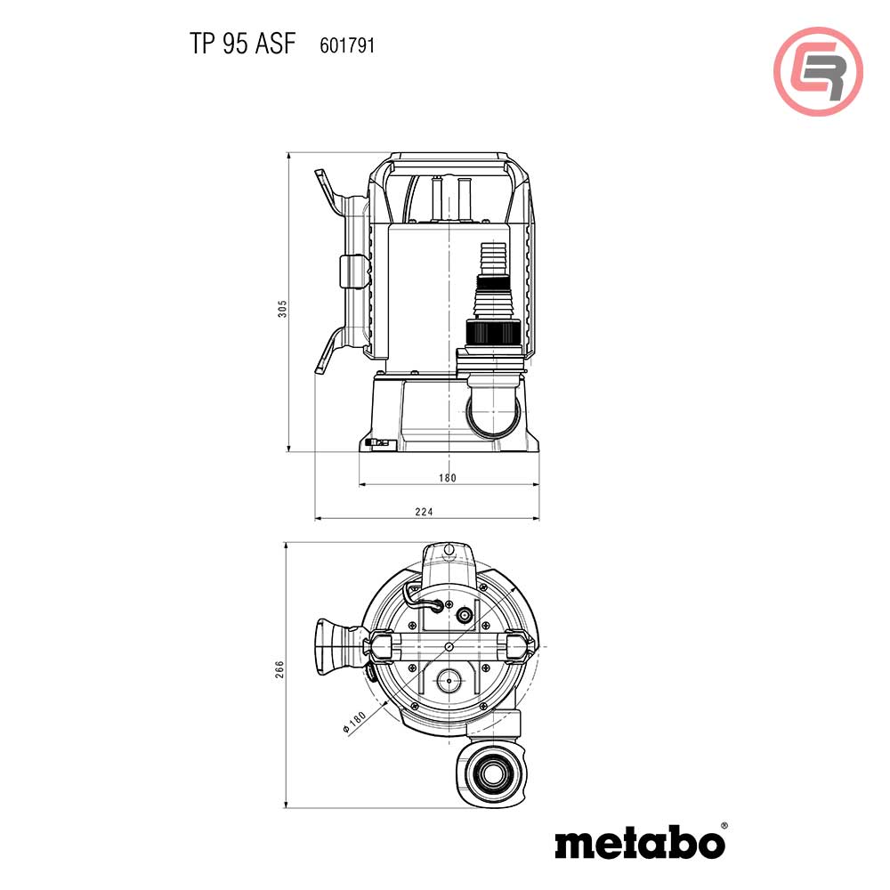 Metabo Pumpa Za Čistu Vodu Potopna TP 95 ASF Inox / 350 W – 601791000 - Slika 10