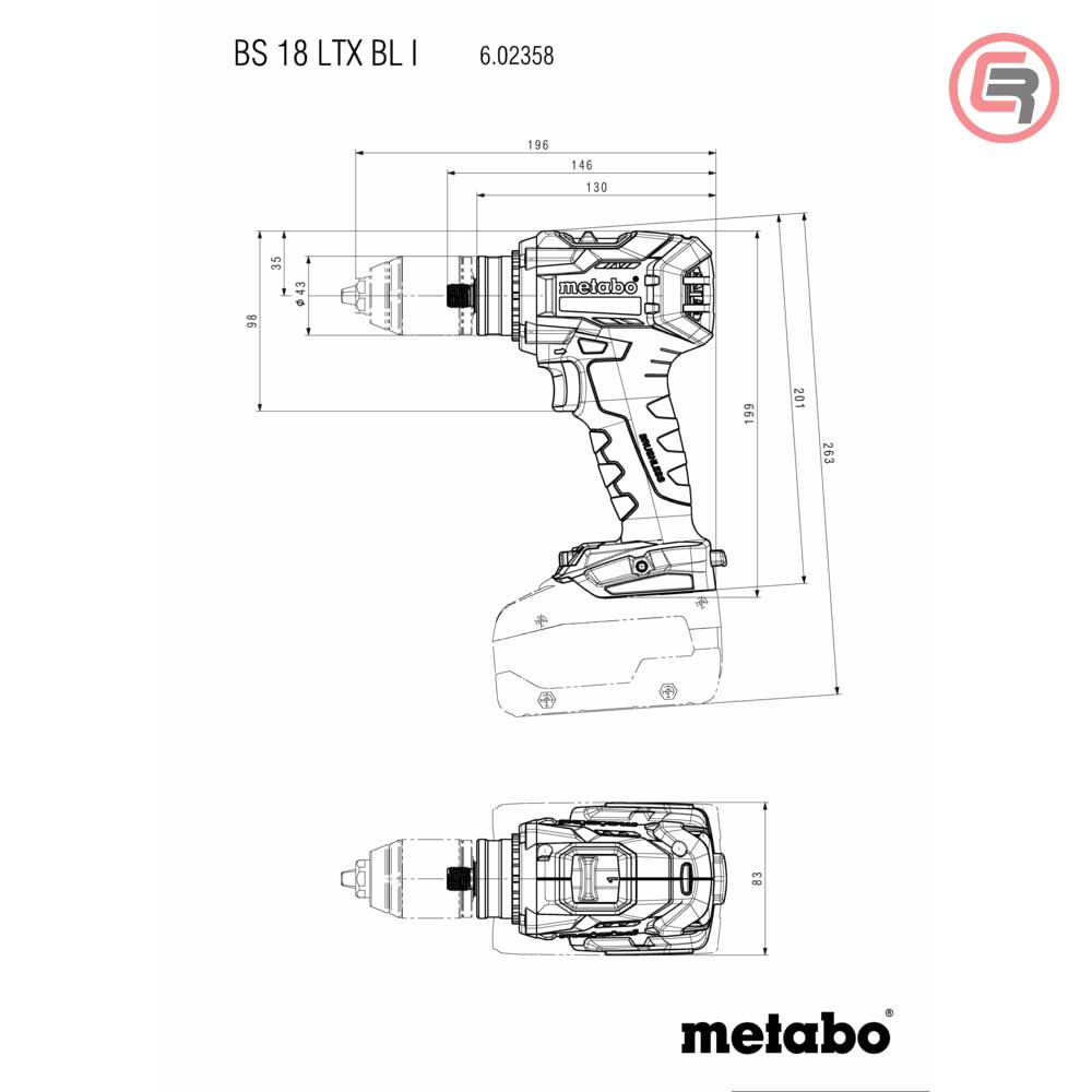 Metabo Bušilica-Odvijač Aku BS 18 LTX BL I / 18 V (bez baterije i punjača) + metaBOX 145 L – 602358840 - Slika 5
