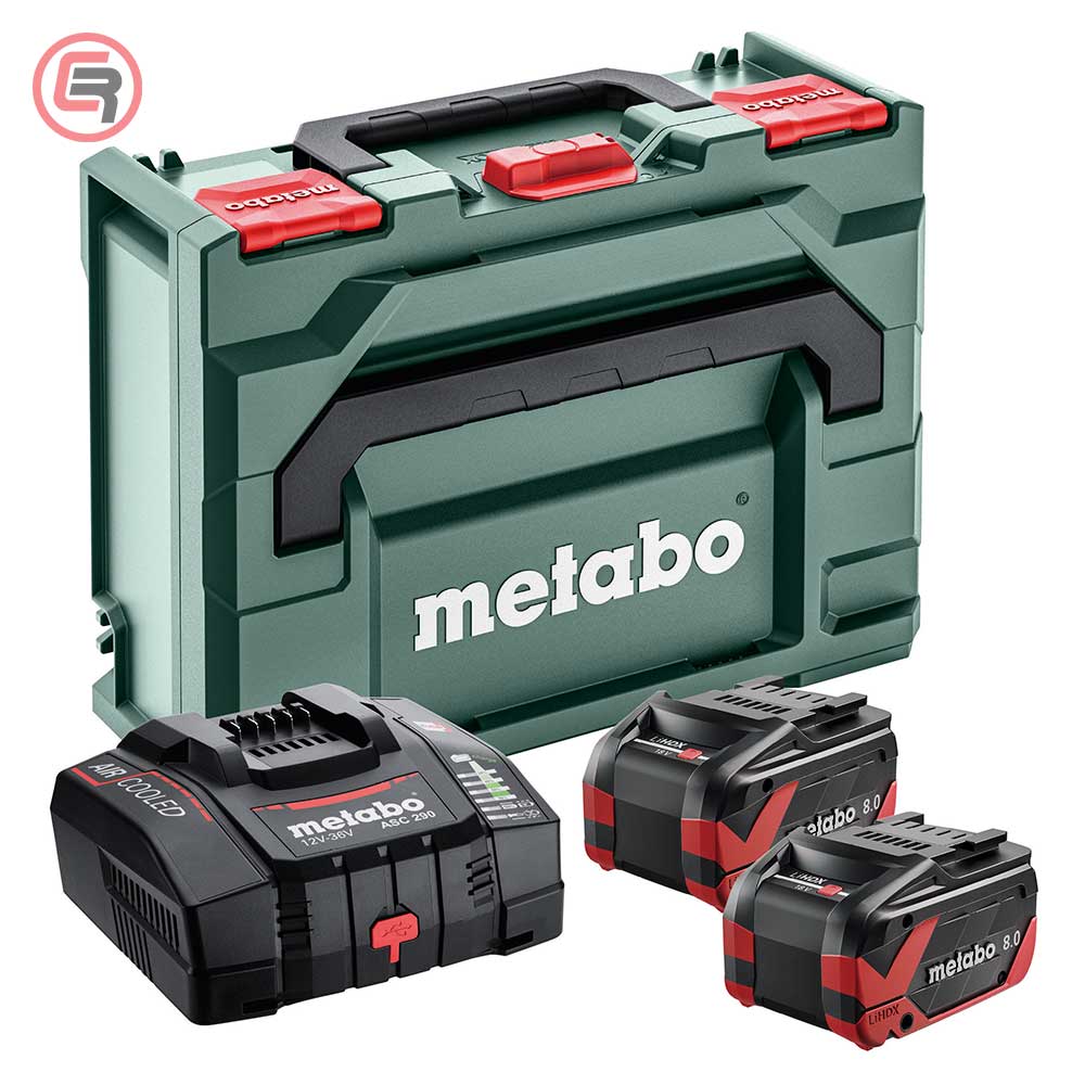 Metabo Basic Set Baterija 18 V / 2 × 8.0 Ah LiHDX+ Brzi Punjač ASC 290 + metaBOX 145 – 685305000