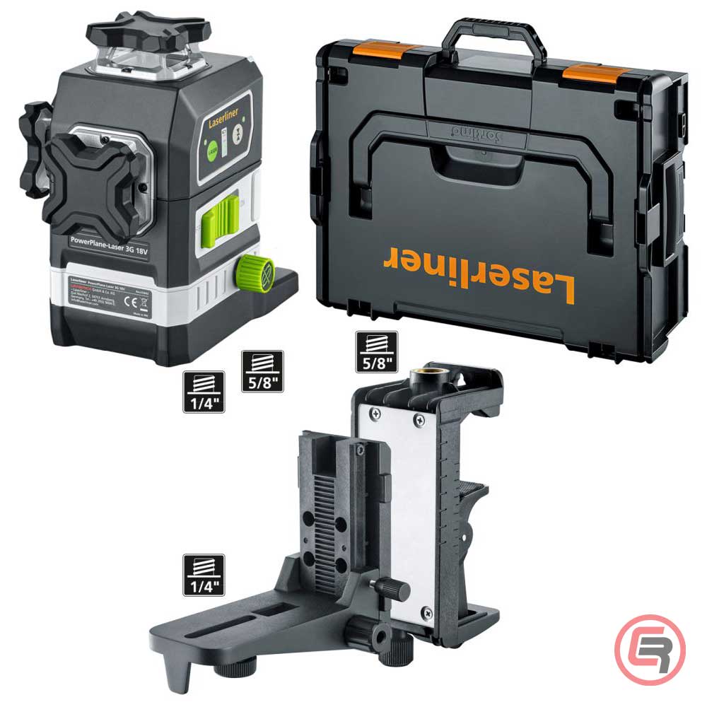 Laserliner Laser Trodimenzionalni Zeleni PowerPlane-Laser 3G Multi - 18V (bez baterija) + 7 Adaptera Za Bateriju – 036.380-1 - Slika 9