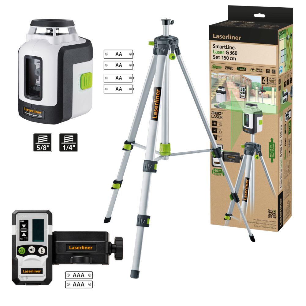 Laserliner Laser Okretni Zeleni SmartLine-Laser G360 Set 150 cm – 081.118E - Slika 7