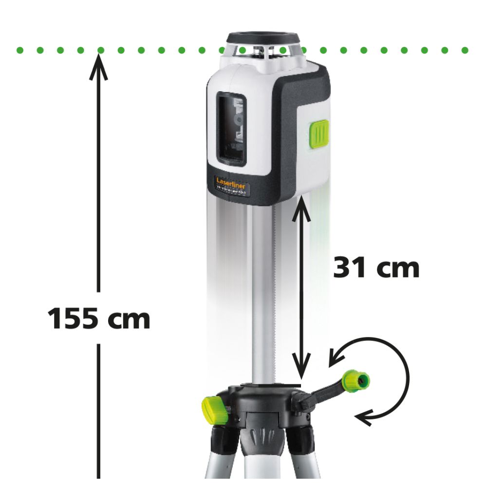Laserliner Laser Okretni Zeleni SmartLine-Laser G360 Set 150 cm – 081.118E - Slika 5