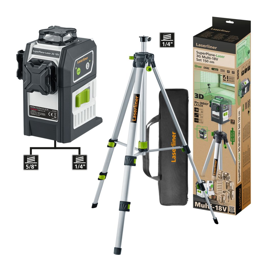 Laserliner Laser Trodimenzionalni Zeleni SuperPlane-Laser 3G Multi-18V + Stalak (bez baterija) – 081.380E - Slika 9