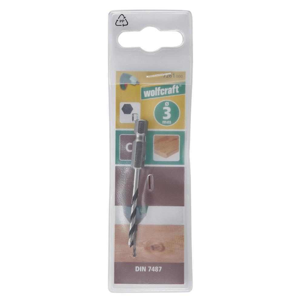 Wolfcraft Svrdlo Burgija Za Drvo CrV fi 3 x 35 / 65 mm Prihvat 1/4" - 7261000 - Slika 2