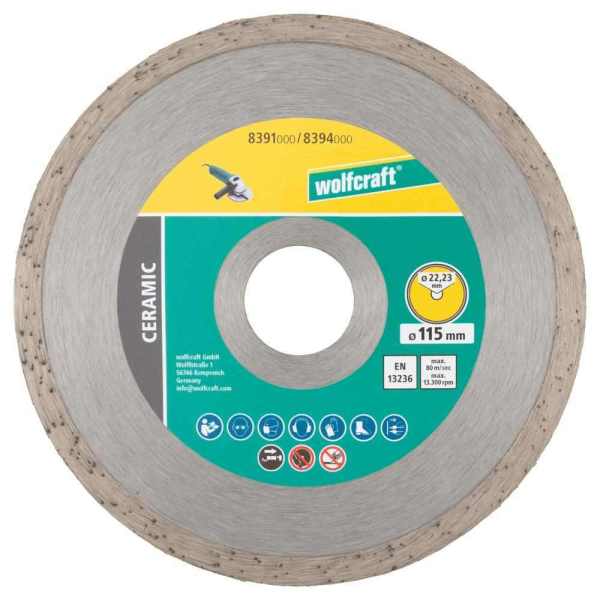 Wolfcraft Set Dijamantnih Reznih Ploča "Universal + Turbo + Ceramic" fi 115 × 22,23 mm / 3 dijelni - 8394000 - Slika 4