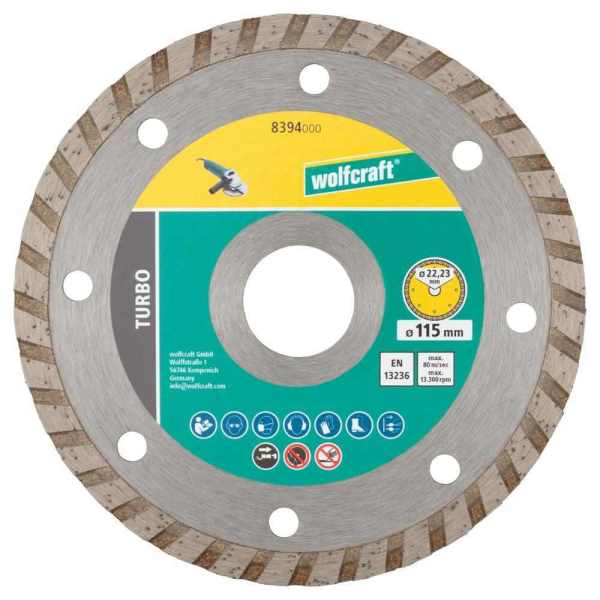 Wolfcraft Set Dijamantnih Reznih Ploča "Universal + Turbo + Ceramic" fi 115 × 22,23 mm / 3 dijelni - 8394000 - Slika 3