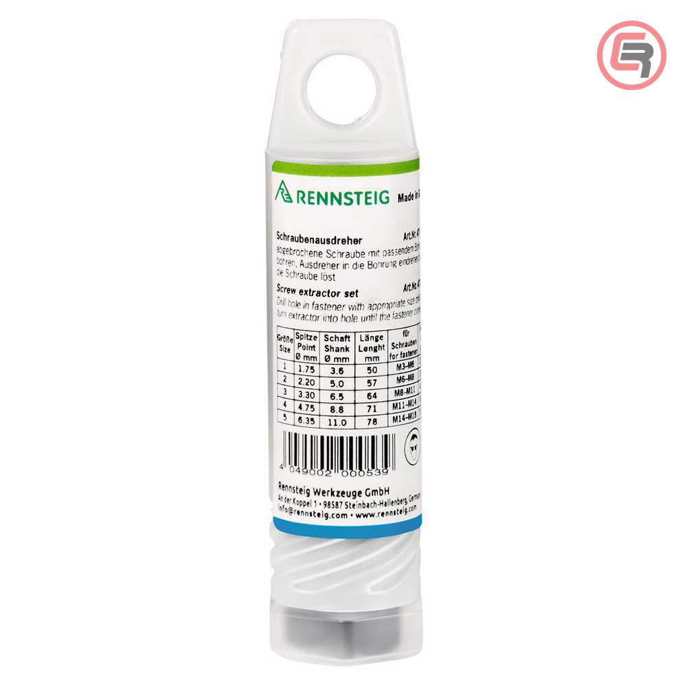 Rennsteig Set Izvlakača Polomljenih Vijaka M3 do M18 / 5 dijelni – 471 900 3 - Slika 5