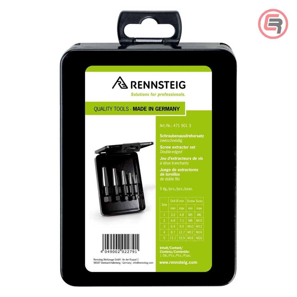 Rennsteig Set Izvlakača Polomljenih Vijaka M5 do M20 / 5 dijelni – 471 901 3 - Slika 4