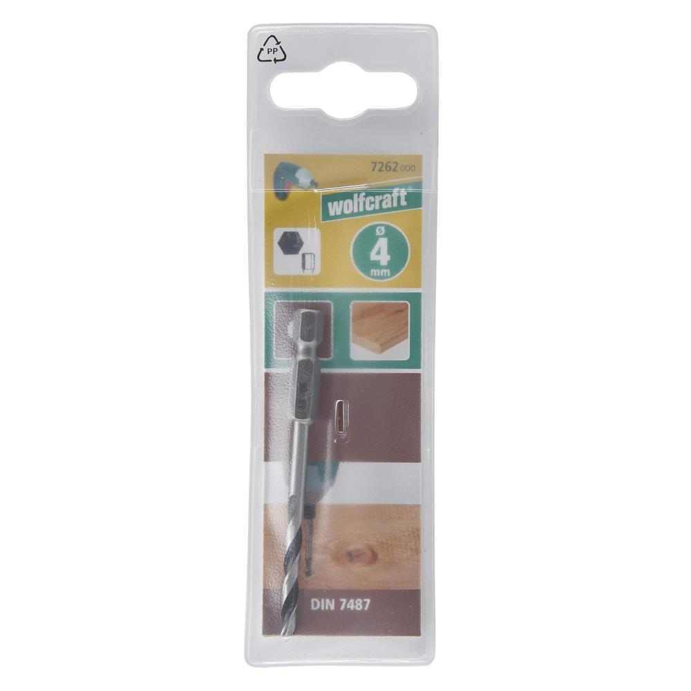 Wolfcraft Svrdlo Burgija Za Drvo CrV fi 4 x 40 / 75 mm Prihvat 1/4" - 7262000 - Slika 2