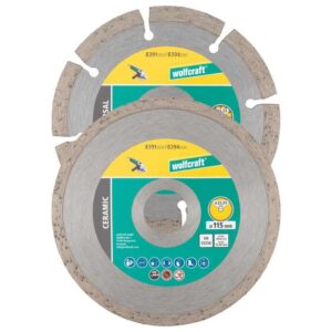 Wolfcraft Set Dijamantnih Reznih Ploča "Universal + Ceramic" fi 115 × 22,23 mm / 2 dijelni - 8391000