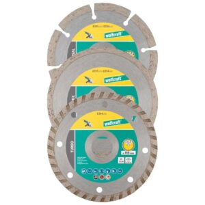 Wolfcraft Set Dijamantnih Reznih Ploča "Universal + Turbo + Ceramic" fi 115 × 22,23 mm / 3 dijelni - 8394000
