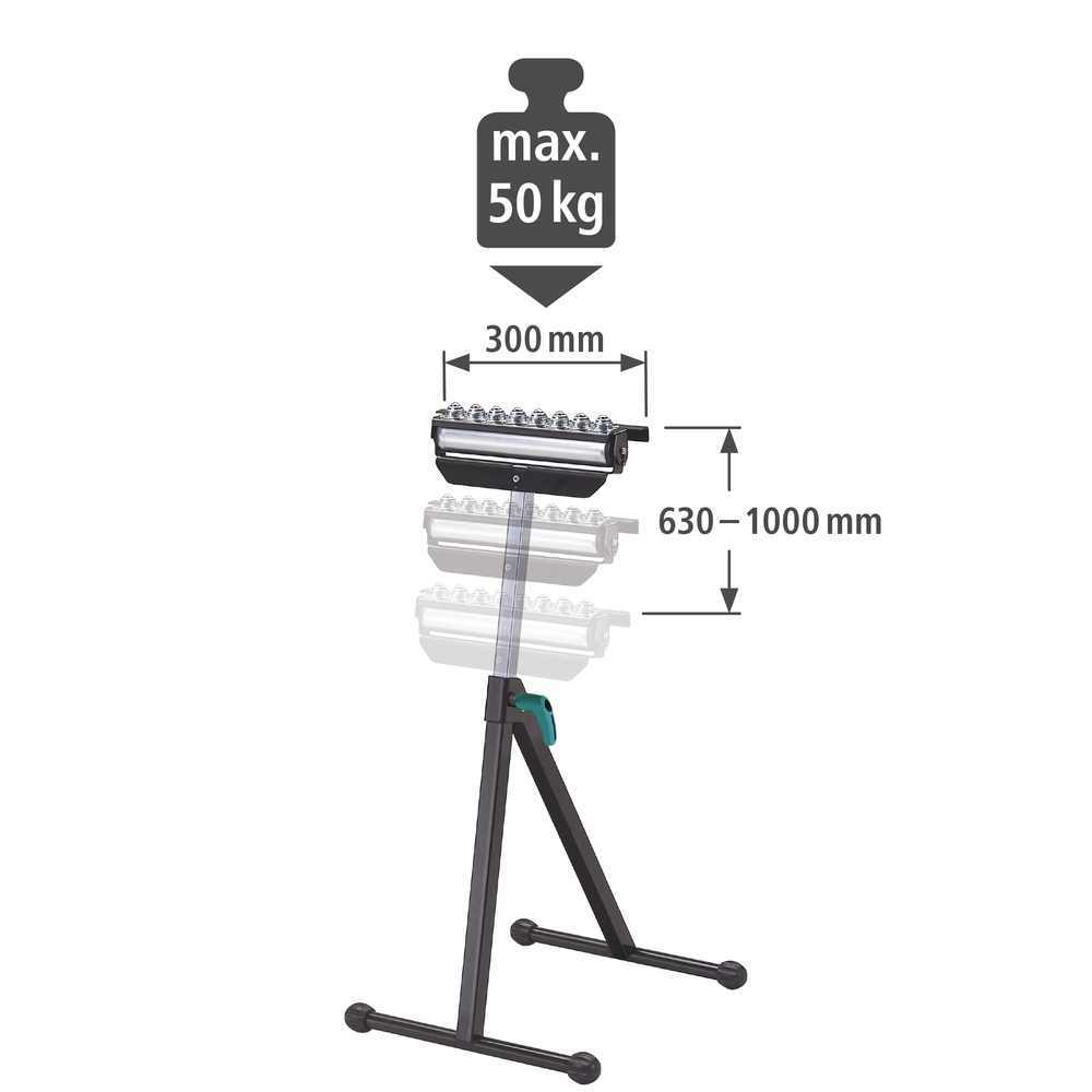 Wolfcraft Stalak Višenamjenski Sa Valjkom i Kuglicama 630 – 1.000 mm – 6102300 - Slika 6