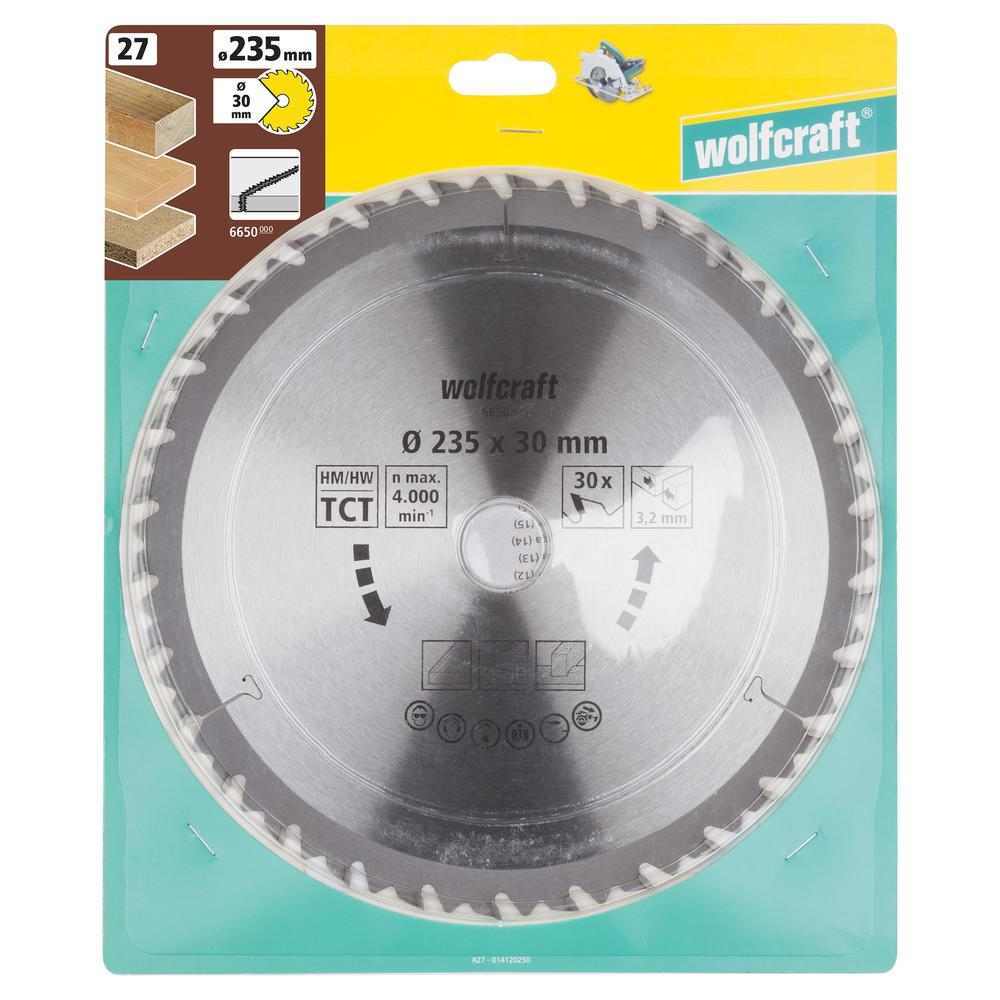Wolfcraft List Kružne Pile 235 x 3,2 x 30 mm / Z=30 TCT (brzi, grubi rezovi) Za Ručne Kružne Pile – 6650000 - Slika 6