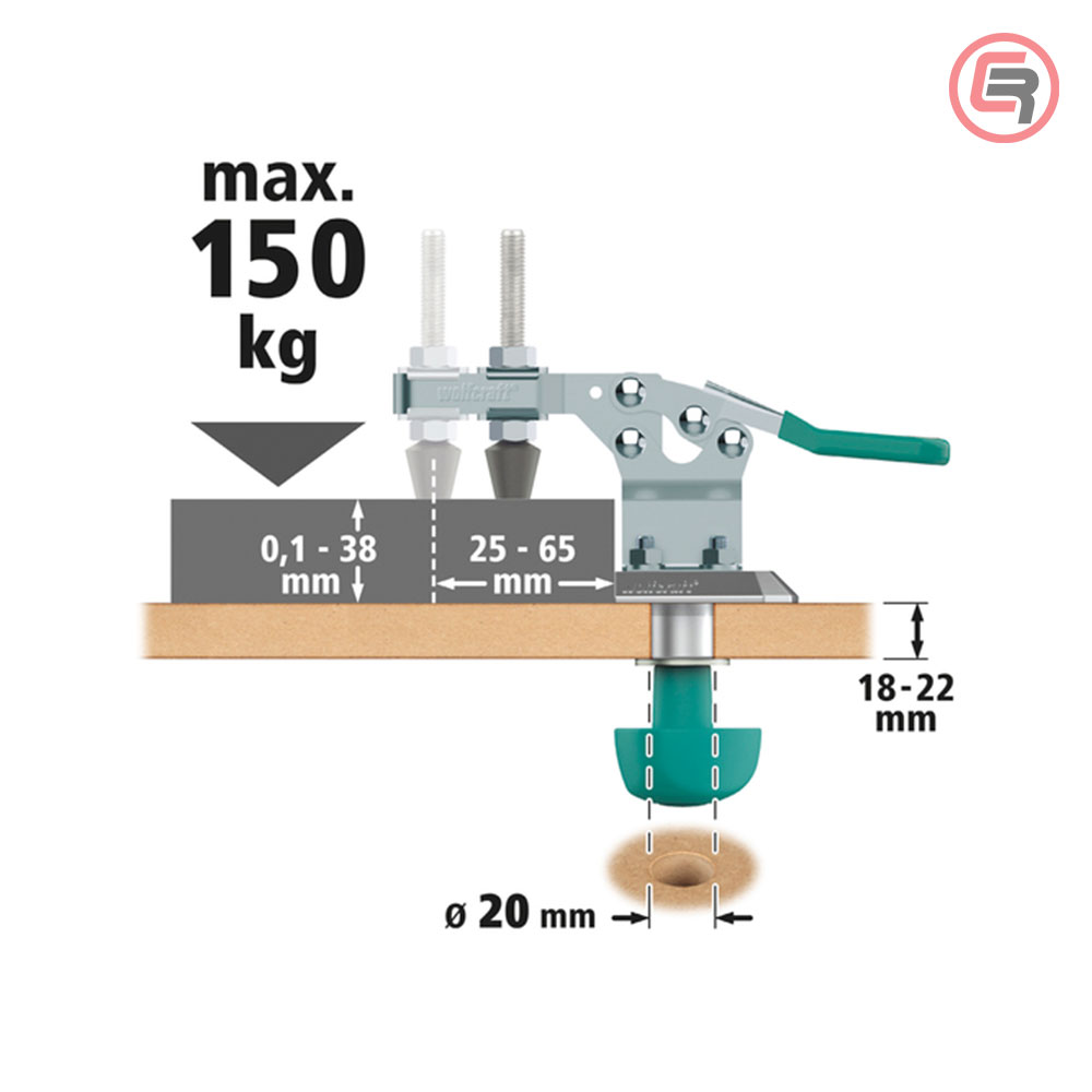 Wolfcraft Stega Brza Mobilna Za Radne Stolove 0 - 38 mm / 150 kg – 6893000 - Slika 6