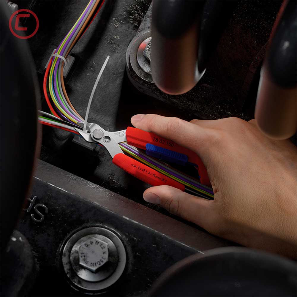Knipex Kliješta Sječice Elektroničarska "Slim Knips" 150 mm Sa Plastičnom Futrolom – 78 03 150 V01 - Slika 5