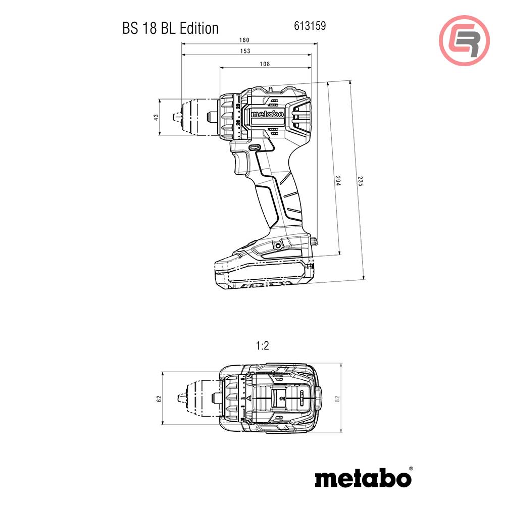 Metabo Bušilica – Odvijač Aku BS 18 BL Edition 18V / 1 x AKU LiPOWER (4,0 Ah) + SC 36 – 613159900 - Slika 9