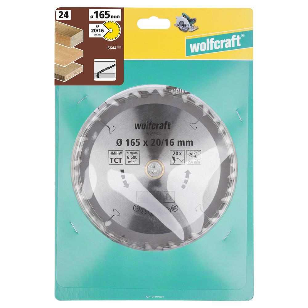 Wolfcraft List Kružne Pile 165 x 2,4 x 20 / 16 mm / Z=20 TCT (brzi, grubi rezovi) Za Ručne Kružne Pile – 6644000 - Slika 6