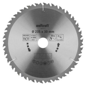 Wolfcraft List Kružne Pile 235 x 3,2 x 30 mm / Z=30 TCT (brzi, grubi rezovi) Za Ručne Kružne Pile – 6650000