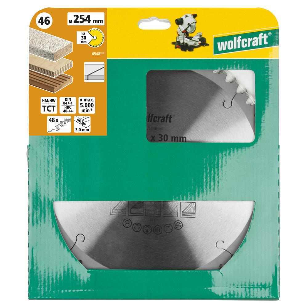 Wolfcraft List Kružne Pile 254 x 3,0 x 30 mm / Z=48 TCT (fini, čisti rezovi) Za Preklopne Pile – 6548000 - Slika 6