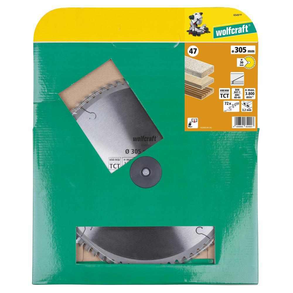 Wolfcraft List Kružne Pile 305 x 3,0 x 30 mm / Z=72 TCT (fini, čisti rezovi) Za Preklopne Pile – 6549000 - Slika 6