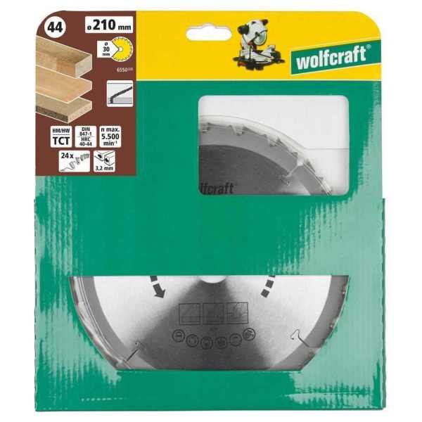 Wolfcraft List Kružne Pile 210 x 3,2 x 30 mm / Z=24 TCT (brzi, grubi rezovi) Za Preklopne Pile – 6550000 - Slika 6