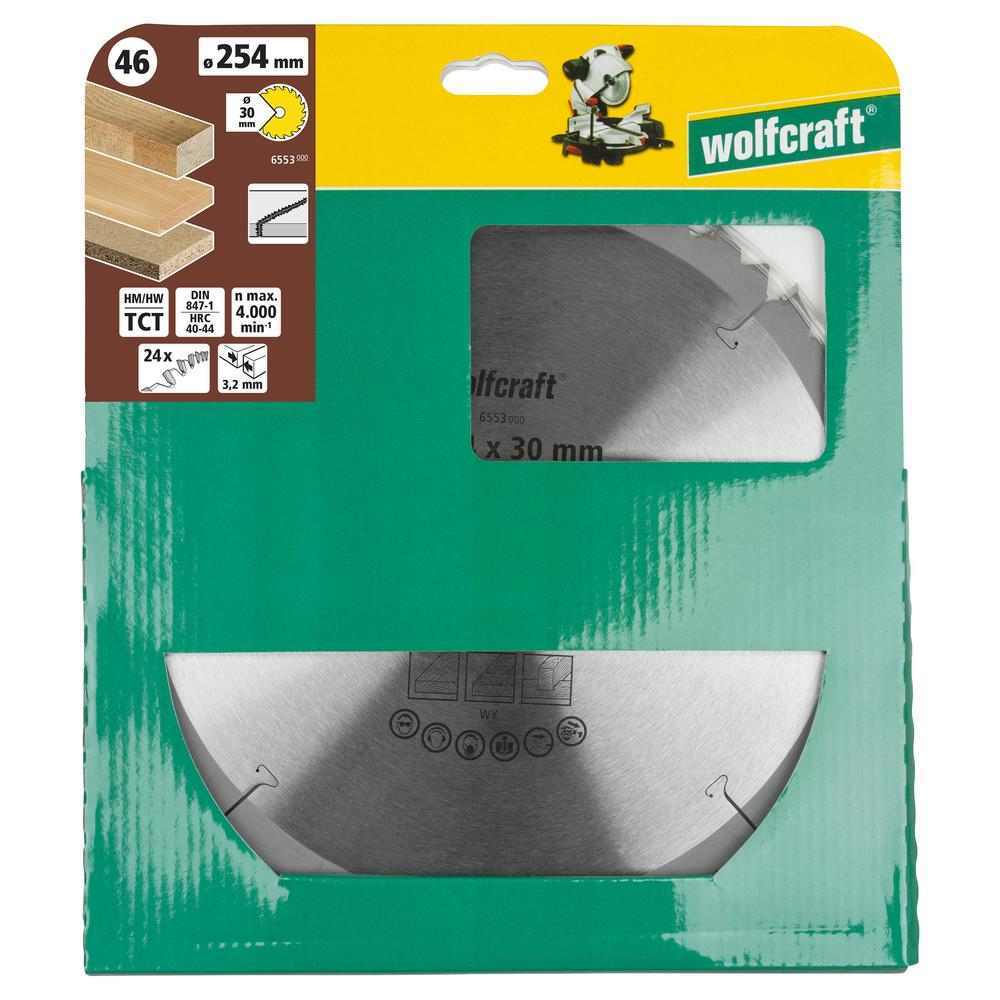 Wolfcraft List Kružne Pile 254 x 3,2 x 30 mm / Z=24 TCT (brzi, grubi rezovi) Za Preklopne Pile – 6553000 - Slika 6