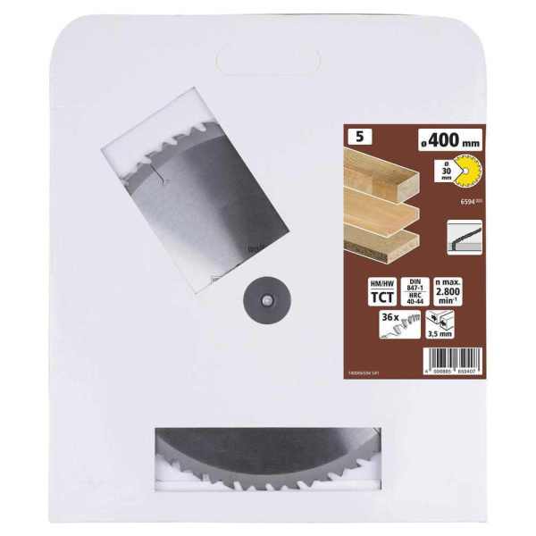 Wolfcraft List Kružne Pile 400 x 3,5 x 30 mm / Z=36 TCT (brzi, grubi rezovi) Za Stolne Kružne Pile – 6594000 - Slika 6