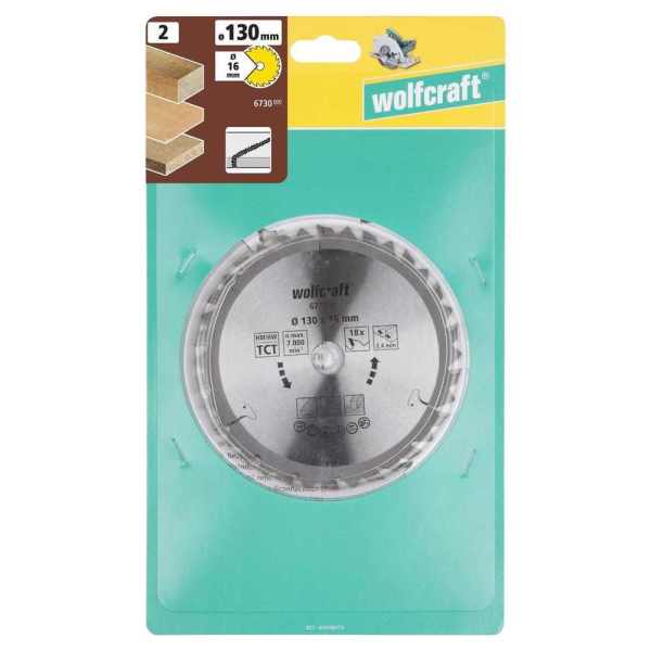 Wolfcraft List Kružne Pile 130 x 2,4 x 16 mm / Z=18 TCT (brzi, grubi rezovi) Za Ručne Kružne Pile – 6730000 - Slika 6